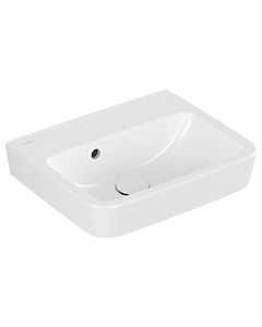 Villeroy und Boch O.novo Einbau-/Aufsatz Handwaschbecken 43444J01 45x37cm, eckig, mit Hahnloch, ohne Überlauf, weiß