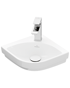 Villeroy und Boch Subway 3. 1930 corner hand washbasin 437146R1 32cm leg length, with tap hole / without overflow, white C-plus
