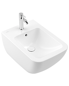 Villeroy und Boch Venticello Wand-Bidet 441100RW 56x37,5cm, stone white C-plus, mit Hahnloch, mit Überlauf