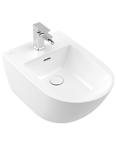 Villeroy und Boch Subway 3.0 Wand-Bidet 447000RW 37,5x56cm, 1 Hahnloch, mit Überlauf, stone white C-plus