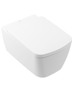 WC suspendu Villeroy &amp; Boch Subway 3.0 Combi-Pack TwistFlush, 37 x 56 cm, carré, avec abattant, blanc.