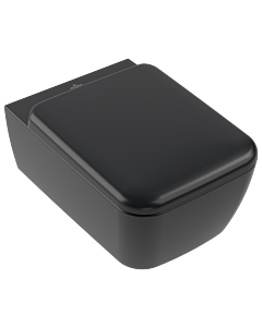 Villeroy und Boch Skyla WC set Combi-Pack 4682CLR7 370x530x310mm, wall-hung, with TwistFlush, Pure Black CeramicPlus