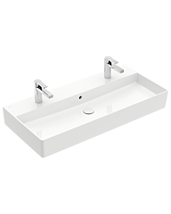 Villeroy und Boch Memento 2.0 Waschtisch 4A22A401 100x47cm, 2 Hahnlöcher, mit Überlauf, Weiß