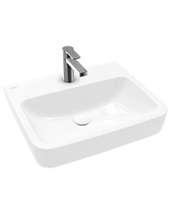 Villeroy und Boch O.novo Waschtisch 4A4156T2 55x46cm, eckig, mit Hahnloch, ohne Überlauf, weiß AntiBac C-plus