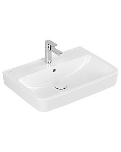 Villeroy und Boch O.novo Waschtisch 4A4165T2 65x46cm, 1 Hahnloch, eckig, mit Überlauf, weiß AntiBac C-plus