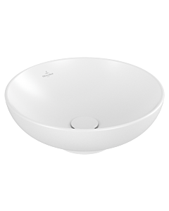Villeroy und Boch Loop & friends Aufsatz-Waschtisch 4A4600RW d= 42cm, ohne Hahnlochbank, mit Überlauf, Stone White C-plus