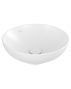 Villeroy und Boch Loop & friends Aufsatz-Waschtisch 4A4601RW d= 42cm, ohne Hahnlochbank, ohne Überlauf, Stone White C-plus