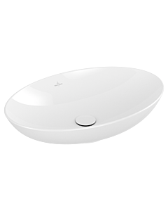 Villeroy und Boch Loop &amp; friends vasque à poser 4A4800R1 62x42cm, ovale, sans banc de robinetterie, avec trop-plein, blanc C-plus