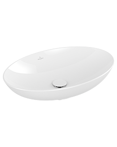 Villeroy und Boch Loop &amp; friends vasque à poser 4A4801R1 62x42cm, ovale, sans banc de robinetterie, sans trop-plein, blanc C-plus