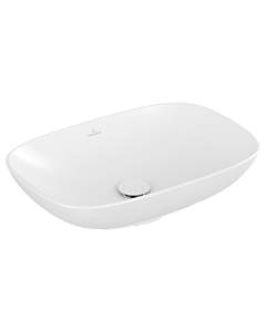 Villeroy und Boch Loop & friends Aufsatz-Waschtisch 4A4901RW 56x38cm, ohne Hahnlochbank, ohne Überlauf, Stone White C-plus