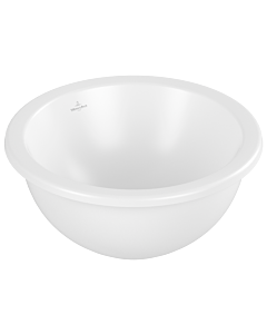 Villeroy und Boch Loop & friends Unterbauwaschbecken 4A5201RW rund, ohne Hahnlochbank, ohne Überlauf, Ø 38 cm, stone white C-plus