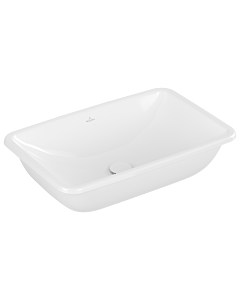 Villeroy und Boch Loop &amp; friends undermount washbasin 4A5801R1 without tap hole platform, without overflow, 61.5 x 39 cm, white C-plus