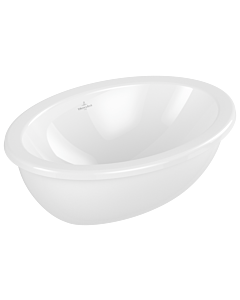 Villeroy und Boch Loop &amp; friends lavabo à encastrer 4A6100R1 ovale, sans rangée de trous pour robinetterie, avec trop-plein, 50,5 x 36 cm, blanc C-plus