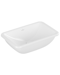 Villeroy und Boch Loop &amp; friends 4A640001 sans rangée de trous pour robinetterie, avec trop-plein, 51 x 34 cm, blanc