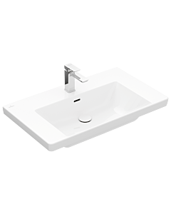 Villeroy und Boch Subway 3.0 Schrank-Waschtisch 4A7080R1 80x47cm, mit 1 Hahnloch/mit Überlauf, weiß C-plus
