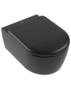 WC Villeroy und Boch Combi-Pack 5656CLR7 370x530x315mm, suspendu, avec TwistFlush, Pure Black CeramicPlus