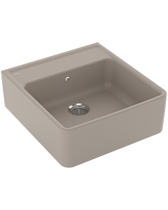 Villeroy und Boch Spülstein Einzelbecken 632061AM Ablaufgarnitur, Handbetätigung, Befestigungssatz, Almond