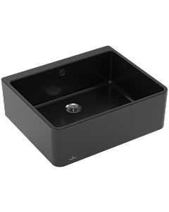 Villeroy &amp; Boch single bowl sink 636001R7 with drain fitting, manual operation, pure black