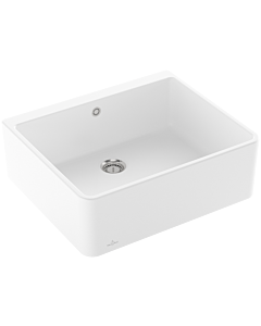 Villeroy und Boch Spülstein Einzelbecken 636001RW Ablaufgarnitur mit Handbetätigung, Stone White