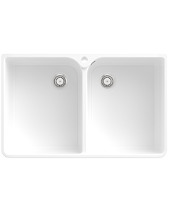 Villeroy und Boch double basin sink 638001R1 waste set with manual actuation, white