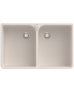 Villeroy und Boch Spülstein Doppelbecken 638002KR Ablaufgarnitur mit Exzenterbetätigung, Crema