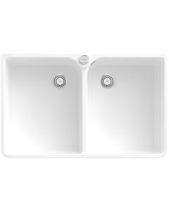 Villeroy und Boch double bowl sink 638002R1 drain fitting with eccentric operation, white