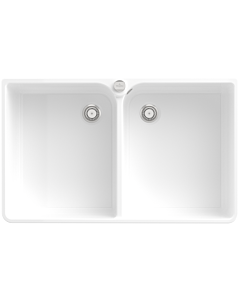 Villeroy und Boch double bowl sink 639002R1 drain fitting with eccentric operation, white