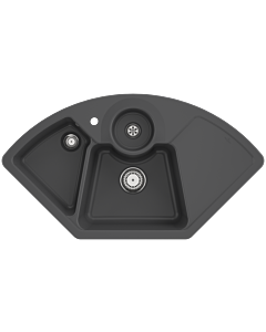 Villeroy und Boch Solo Corner sink 670801i4 drain fitting, manual operation, waste bowl, Graphit