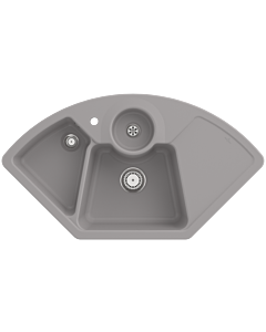 Villeroy und Boch Solo Corner sink 670801KD drain fitting, manual operation, waste bowl, Fossil