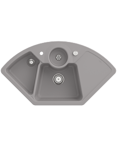 Villeroy und Boch Solo Corner sink 670802KD drain fitting, eccentric operation, waste bowl, Fossil