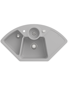 Villeroy und Boch Solo Corner sink 670802SM drain fitting, eccentric operation, waste bowl, Steam