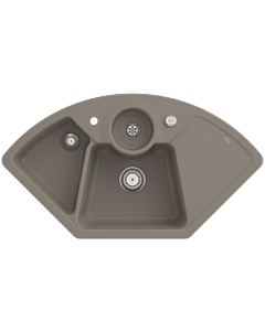 Villeroy und Boch Solo Corner sink 670802TR drain fitting, eccentric operation, waste bowl, Timber
