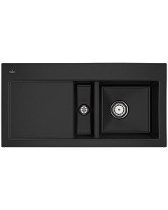 Villeroy und Boch Subway 60 Einbauspüle 671201J0 rechts, mit Ablaufgarnitur, 1000 x 510 mm, Handbetätigung, chromite CeramicPlus