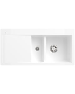 Villeroy und Boch évier Subway 67121FKG vasque droite, avec garniture de vidage et fonctionnement manuel, Snow White