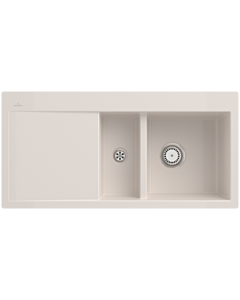 Villeroy und Boch Subway sink 67121FKR basin right, with waste set and manual operation, crema
