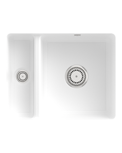 Villeroy und Boch avec garniture de vidage sous plan 675801RW avec garniture de vidage et fonctionnement manuel, Stone White