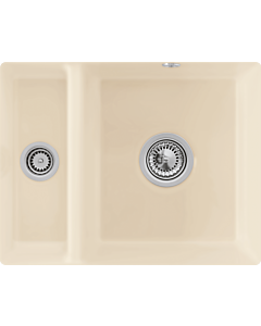 Villeroy und Boch évier sous plan 675802FU avec garniture de vidage et actionnement excentrique, ivoire