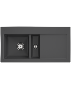Villeroy & Boch Subway 60 évier encastrable 677001i4 gauche, avec garniture de vidage et fonctionnement manuel, 1000 x 510 mm, Graphite