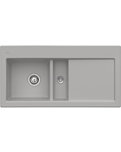 Villeroy und Boch Subway Flush-mounted sink 67702FKD left-hand basin, with drain fitting and eccentric actuation, Fossil