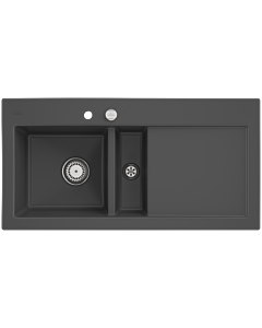 Villeroy und Boch Subway 60 évier encastrable 677002i4 gauche, avec garniture de vidage , commande excentrique, 1000 x 510 mm, graphite CeramicPlus