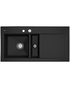 Villeroy und Boch Subway 60 évier encastrable 677002J0 gauche, avec garniture de vidage , commande excentrique, 1000 x 510 mm, chromite CeramicPlus