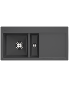 Villeroy und Boch Subway Flush-mounted sink 67701Fi4 basin left, with drain fitting and manual operation, Graphit