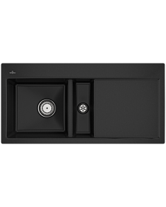 Villeroy und Boch Subway Flush-mounted sink 67701FJ0 left-hand basin, with drain fitting and manual operation, chromite