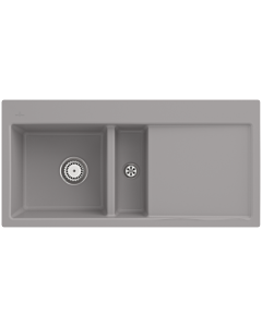 Villeroy und Boch Subway Flush-mounted sink 67701FKD left-hand basin, with drain fitting and manual operation, Fossil