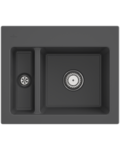 Villeroy & Boch Subway 60 XM built-in sink 678001i4 with drain fitting and manual operation, 620 x 510 mm, Graphit