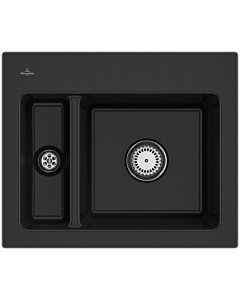 Villeroy und Boch Subway 60 XM built-in sink 678001J0 with waste set, 620 x 510 mm, manual operation, chromite CeramicPlus