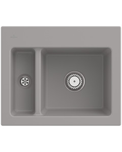 Villeroy und Boch Subway 60 XM built-in sink 678001KD with waste set, 620 x 510 mm, manual operation, fossil CeramicPlus