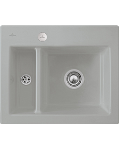 Villeroy und Boch Subway Flush-mounted sink 67802FKD with drain fitting and eccentric actuation, Fossil