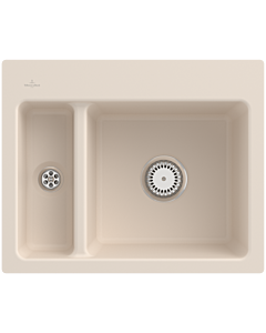 Villeroy und Boch Subway sink 67801FFU with waste set and manual operation, Ivory