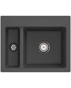 Villeroy und Boch Subway sink 67801Fi4 with waste set and manual operation, Graphit